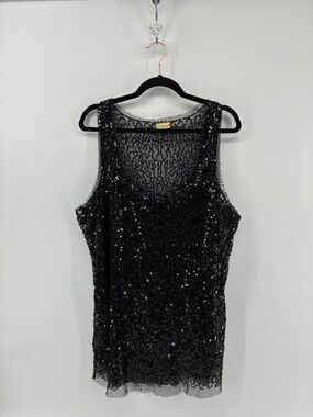 MASSIVE $10 SALE Wildcat Sheer Sequin Black Dress Swim Cover Evening Party